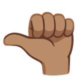 Leftwards Thumb Sign, Medium skin tone