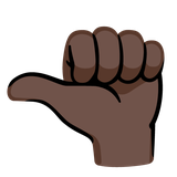 Leftwards Thumb Sign, Dark skin tone
