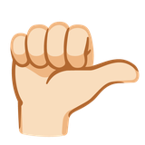 Rightwards Thumb Sign, Light skin tone
