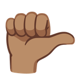 Rightwards Thumb Sign, Medium skin tone