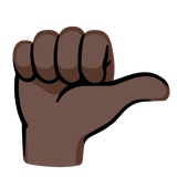 Rightwards Thumb Sign, Dark skin tone