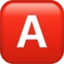 A Button (blood Type) emoji on iPhone