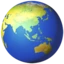 Globe Showing Asia-Australia emoji on iPhone