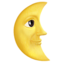 Last Quarter Moon Face emoji, Apple design