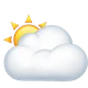Sun Behind Large Cloud emoji, Apple design