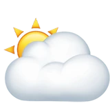 Sun Behind Large Cloud emoji on iPhone