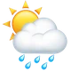 Sun Behind Rain Cloud emoji, Apple design