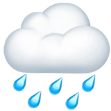 Cloud with Rain emoji on iPhone