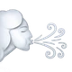 Wind Face emoji, Apple design