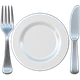 Fork and Knife with Plate emoji, Apple design