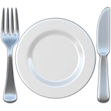 Fork and Knife with Plate emoji on Apple