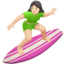 Woman Surfing, Light skin tone