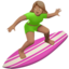 Woman Surfing, Medium skin tone