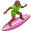 Woman Surfing, Medium-dark skin tone