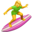 Woman Surfing emoji, Apple design