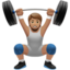 Person Lifting Weights, Medium skin tone