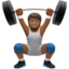 Person Lifting Weights, Medium-dark skin tone