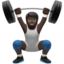 Person Lifting Weights, Dark skin tone