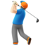 Man Golfing, Light skin tone