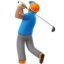 Man Golfing, Medium skin tone