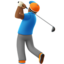 Man Golfing, Medium-dark skin tone