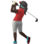 Woman Golfing, Dark skin tone