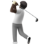 Person Golfing, Dark skin tone