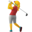 Woman Golfing emoji, Apple design