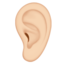 Ear, Light skin tone