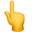 Backhand Index Pointing Up emoji on iPhone