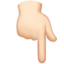 Backhand Index Pointing Down, Light skin tone