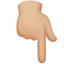 Backhand Index Pointing Down, Medium-light skin tone