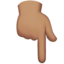 Backhand Index Pointing Down, Medium skin tone