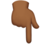 Backhand Index Pointing Down, Medium-dark skin tone