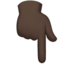 Backhand Index Pointing Down, Dark skin tone