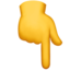 Backhand Index Pointing Down emoji, Apple design