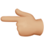 Backhand Index Pointing Left, Medium-light skin tone