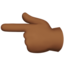 Backhand Index Pointing Left, Medium-dark skin tone