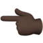 Backhand Index Pointing Left, Dark skin tone