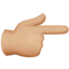 Backhand Index Pointing Right, Medium-light skin tone