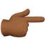Backhand Index Pointing Right, Medium-dark skin tone