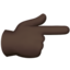 Backhand Index Pointing Right, Dark skin tone
