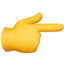 Backhand Index Pointing Right emoji, Apple design
