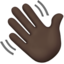 Waving Hand, Dark skin tone