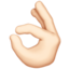 Ok Hand, Light skin tone