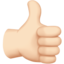 Thumbs Up, Light skin tone