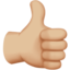 Thumbs Up, Medium-light skin tone