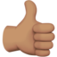 Thumbs Up, Medium skin tone
