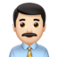 Man Office Worker, Light skin tone