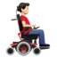 Man In Motorized Wheelchair Facing Right, Light skin tone